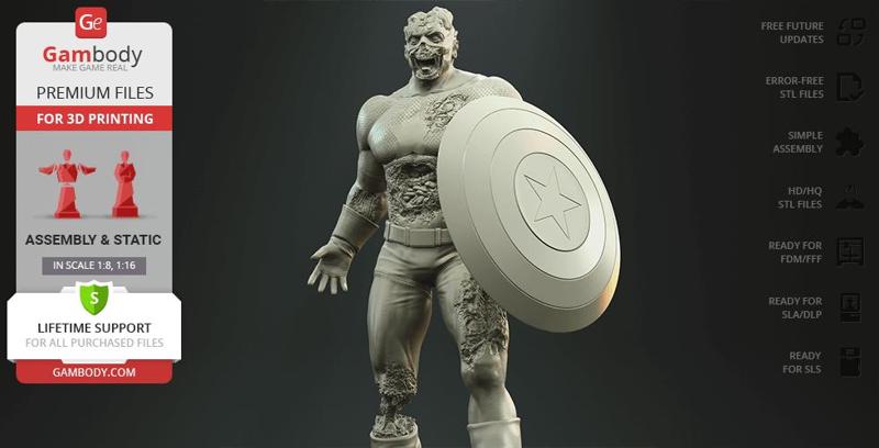 Colonel America STL Files for 3D Printing | Assembly Model