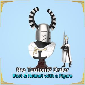 the Teutonic Knight Bust & Great Helm with a figure
