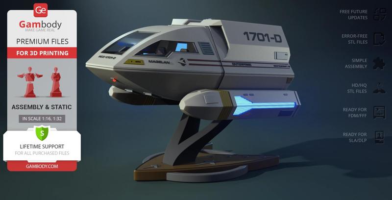 Type-6 Shuttlecraft STL Files for 3D Printing | Assembly Model