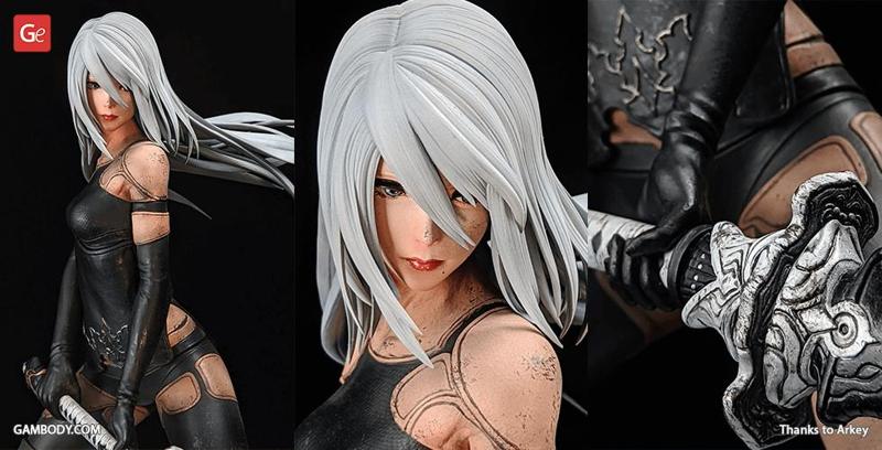 YoRHa A2 Fighting Posture STL Files for 3D Printing | Assembly Model