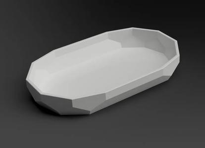 Low Poly Tray / Bowl Oval