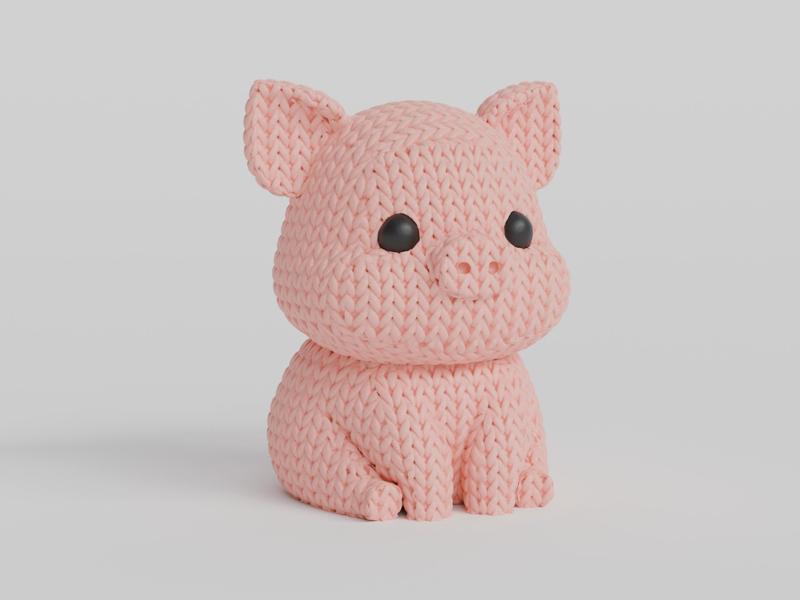 Knitted Pig