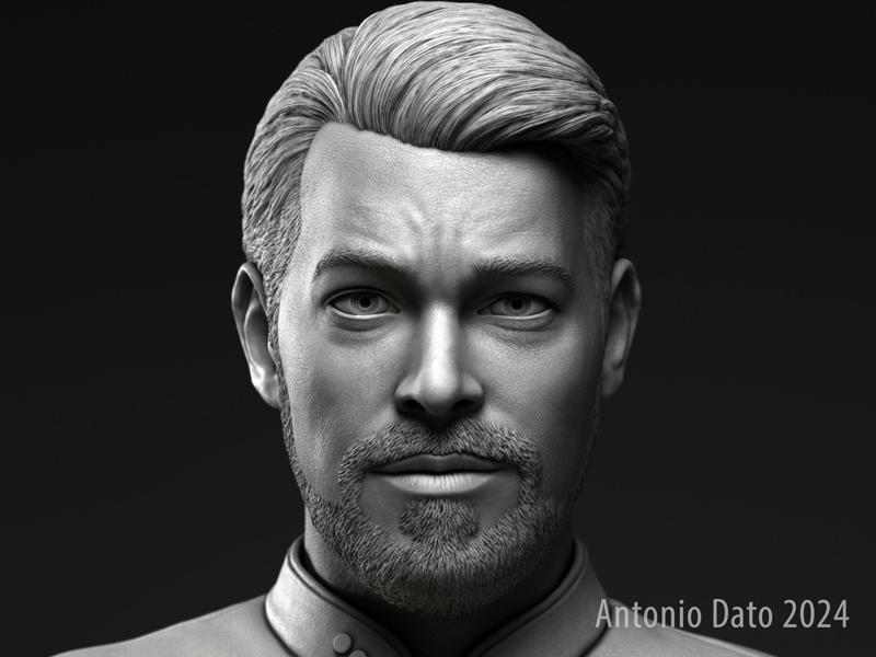 Jonathan Frakes as William Riker Bust Printable 3D Model
