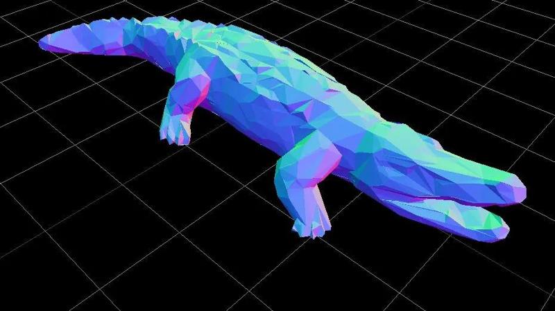 Low poly crocodile