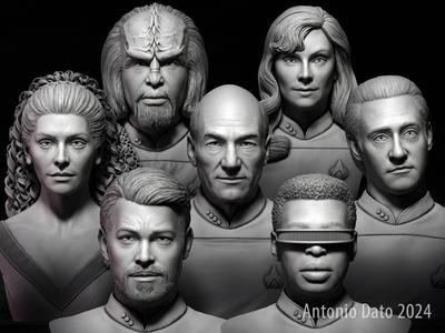 Star Trek TNG main crew bust collection
