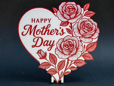 mothers day heart with roses gift