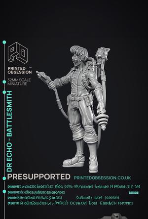 Battlesmith Artificer – Dr Echo – Ghast busters – PRESUPPORTED – Illustrated and Stats – 32mm scale