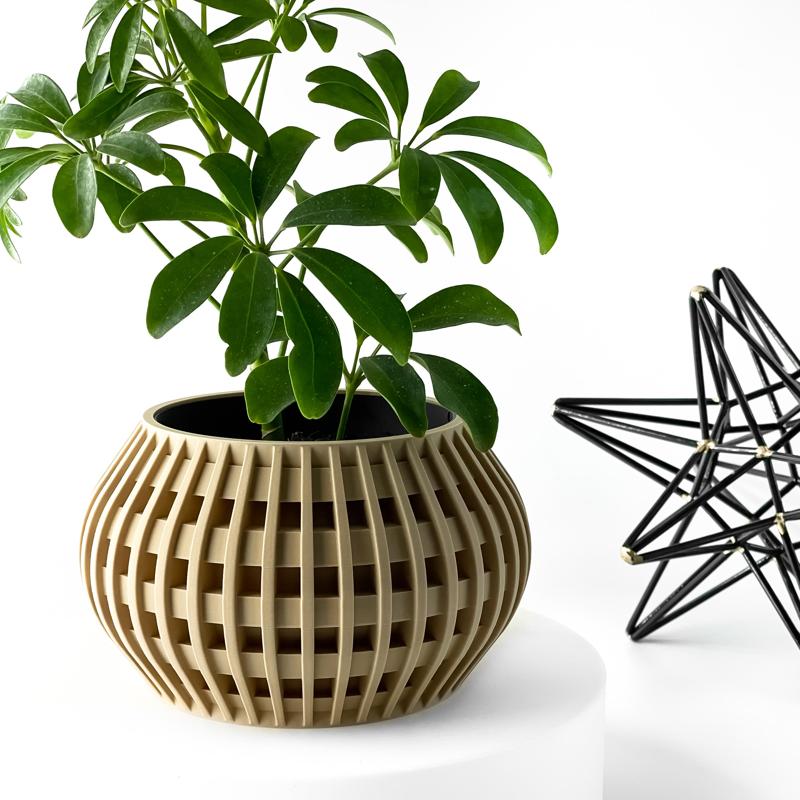 The Usio Planter Pot with Drainage | Tray & Stand Included | Modern and Unique Home Decor for Plants and Succulents  | STL File