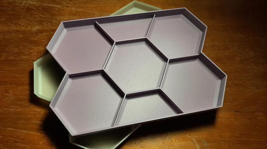 Vase mode stackable HexTray (60 mm hexagons)