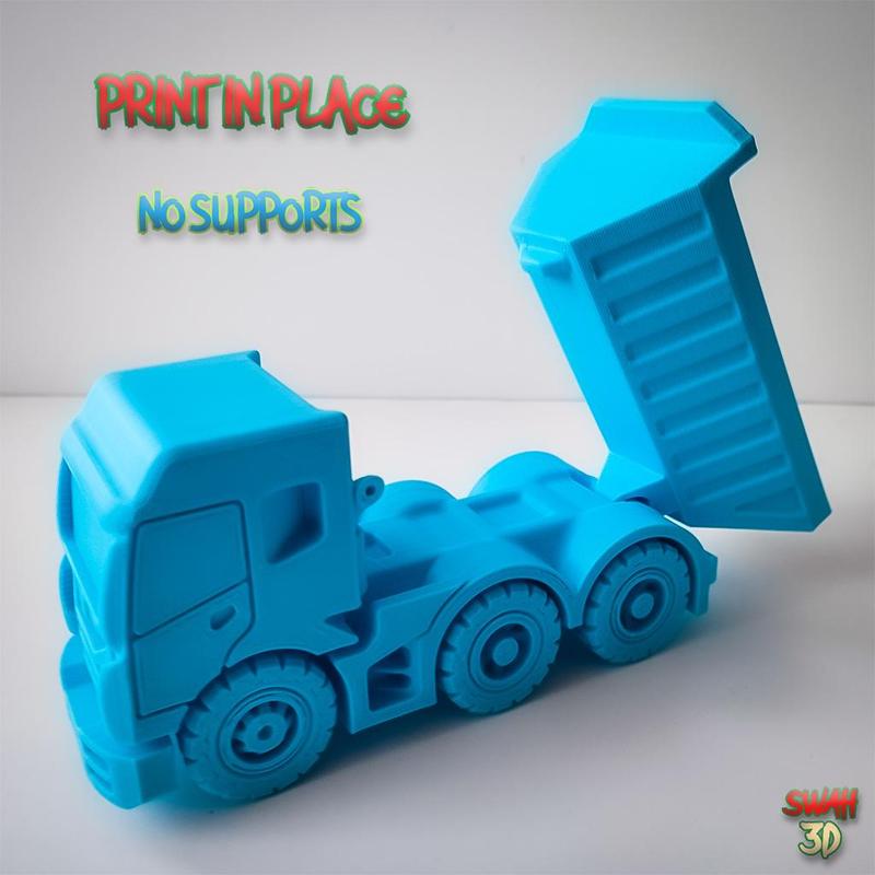 THREE-AXLE DUMPER TRUCK WITH WORKABLE DUMPER – PRINT IN PLACE