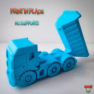 THREE-AXLE DUMPER TRUCK WITH WORKABLE DUMPER – PRINT IN PLACE