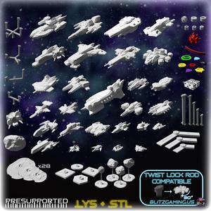 Bundle: 28 Ships, Terrain, Ruleset, Tokens – Brave Sun