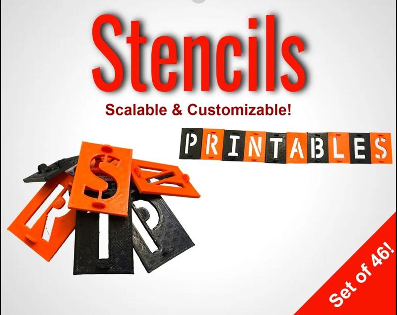 STENCILS (46 Scalable and Customizable character stencils)   