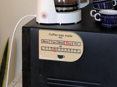 Coffee brew time sign | Day and time sliders