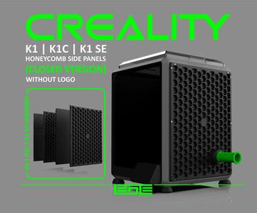 CREALITY K1 | K1C | K1SE – SIDE PANELS WITHOUT LOGO [CLOSED + SPOOL HOLDER]