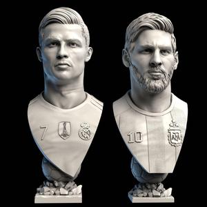 Messi and Ronaldo busts for 3D printing 3D Model Collection