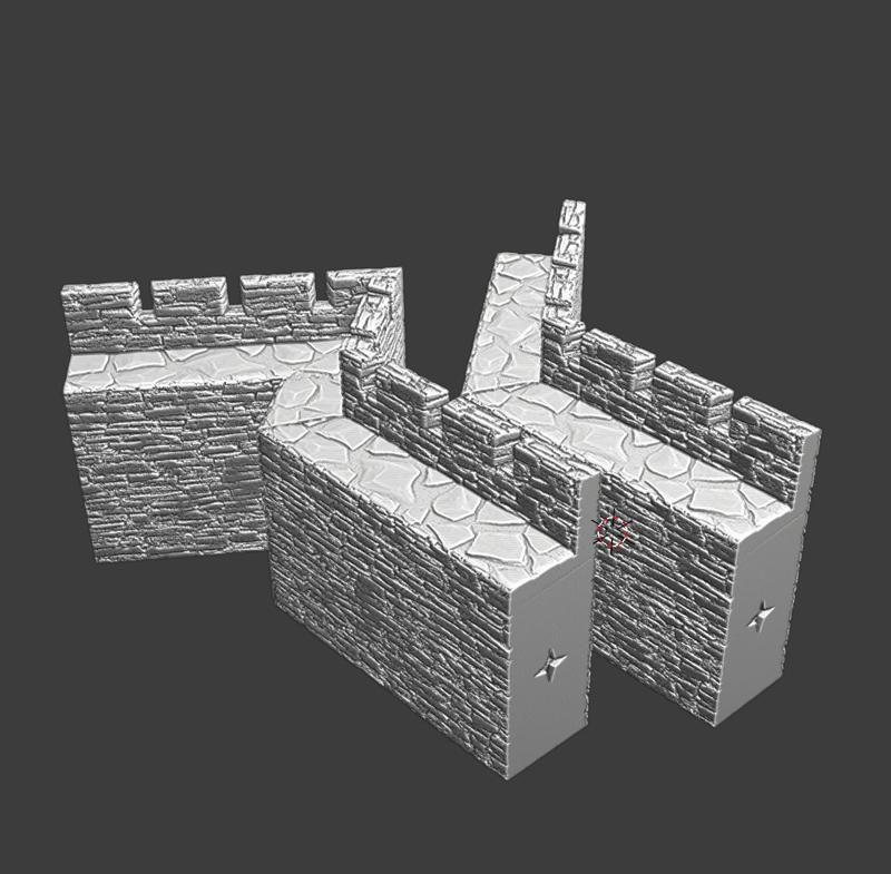 Modular castle system – Bend wall sections