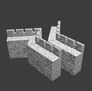 Modular castle system – Bend wall sections