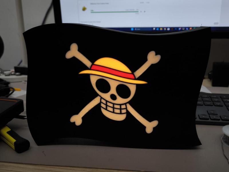 Waving Mugiwara Flag LED Lamp | One Piece Anime