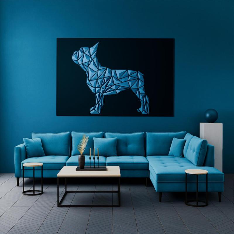 Geometric French Bulldog wall art