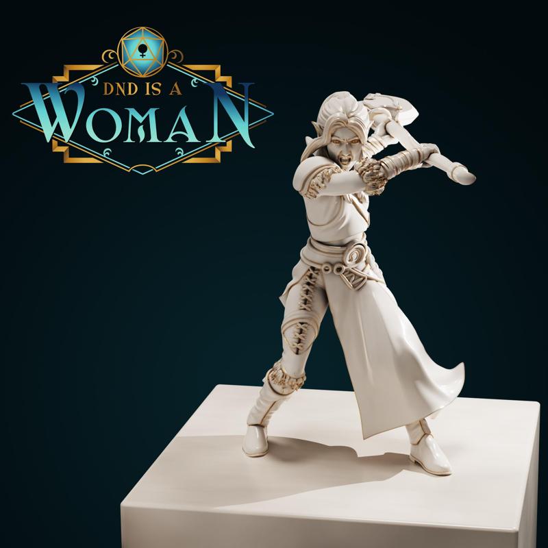 Elf Barbarian – Dahana Willowspirit – 28/32mm and 75mm