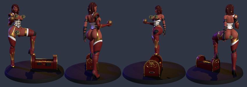 Glamorous Navigator Neila Mercy – NSFW Pirate’s Booty Pinup Solo