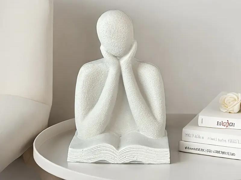 stylish book decor statue