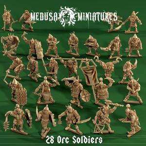 Warhorde of the Broken Banner – 28 Orc Soldier Miniatures