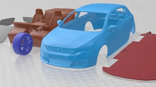 Peugeot 308 T9 Hatchback GTI 2017 Printable Car