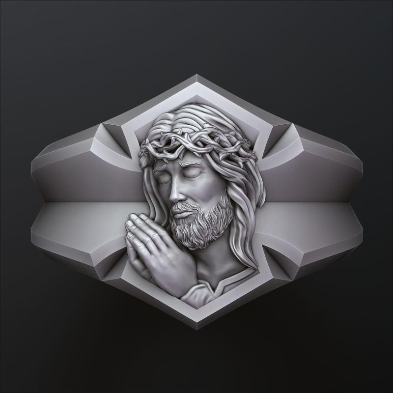Praying Jesus Cross Ring