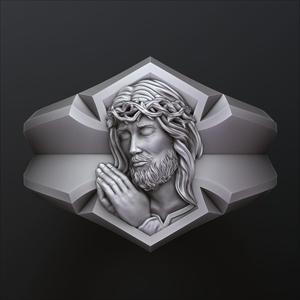 Praying Jesus Cross Ring