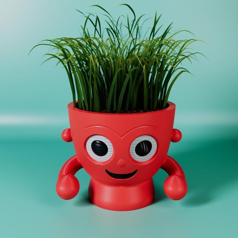 Plantastic Rumble Cute Pot 3D Print Stl File | 3D Printers |Home Decor - Digital Download Fun, Succulent, Planter, Dumbo, Happy, Planter