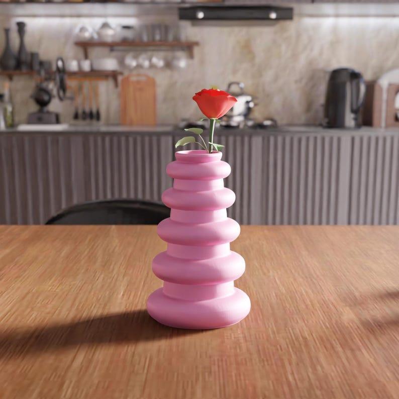 3D Bumpy Desk Vase STL File – Gift for Girlfriend, Cute Vase, Small Vase, Indoor Vase, Flower Vase, Home Decor, 3D Printable