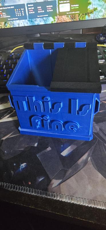 Commander Deck Box – Dumpster – This Is Fine (No Supports)