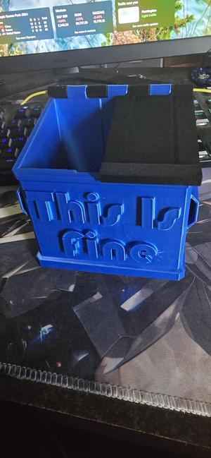 Commander Deck Box – Dumpster – This Is Fine (No Supports)