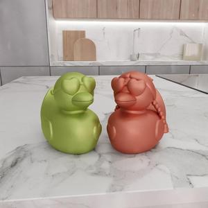 3D Man and Woman Duck for Valentine Couple Gift with Stl File & Duck Print, Heart Art, Duck Toys, 3D Printed Decor, Duck Gifts, Cute Couple