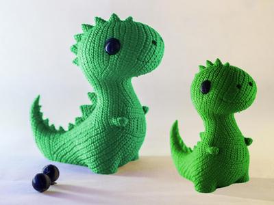 Cute Knitted Dinosaur