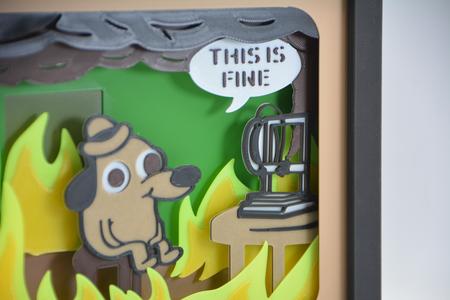 🔥 This Is Fine – 3D Printer on Fire – Shadow Box 🔥