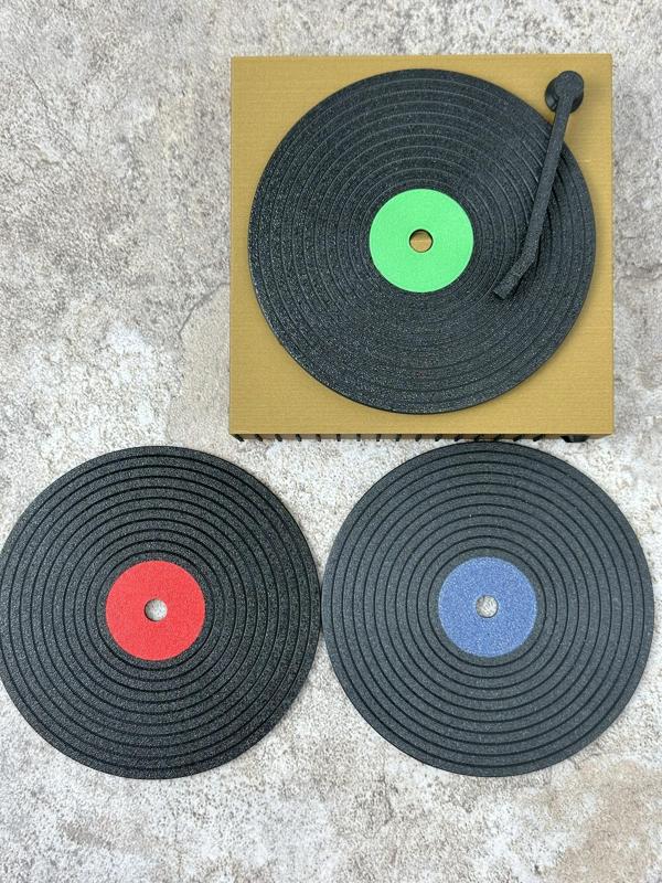 Vinyl Record Coaster + Display Set