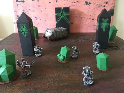 Alien Crystals Scatter Terrain For Min War games 40k Si-Fi Necron Similar 