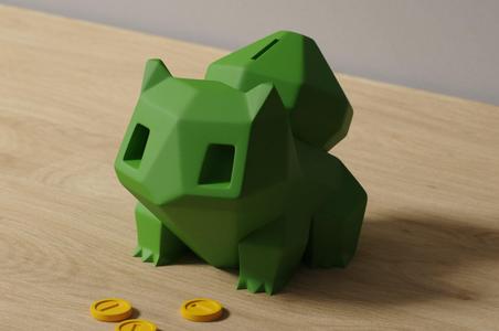 Low-poly Bulbasaur – Piggy Bank