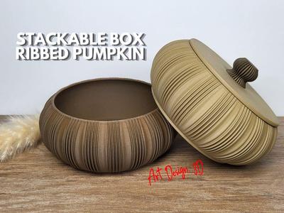 Jewelry Box Stackable Ribbed Pumpkin
