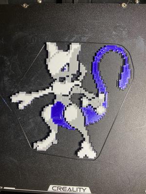 Mewtwo – Single Extruder no AMS Multicolour Pixel Art