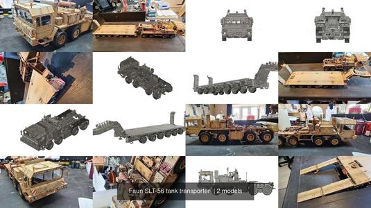 Faun SLT-56 tank transporter  3D Model Collection