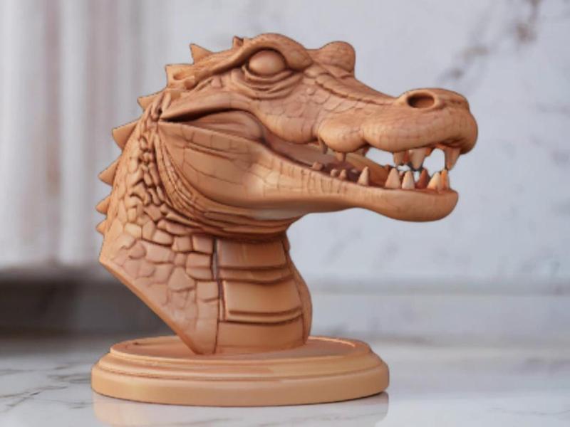 Alligator Statue – Carved style