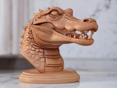 Alligator Statue – Carved style