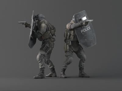Special Forces Soldier Combination Shield SWAT