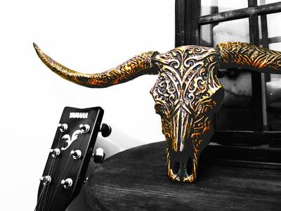 Tribal Longhorn Bull Skull – Mini and Split