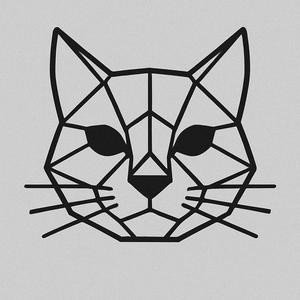 Cat Head – Minimalist geometric illustration