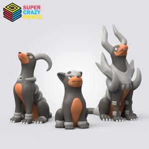Houndour Evolution (Easy Print No Supports)